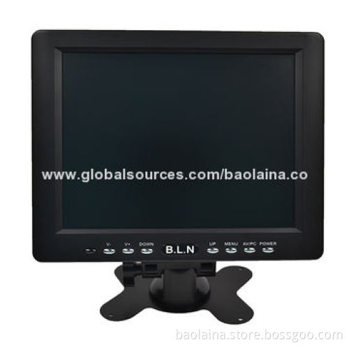 Desktop 8" square resistive touch LCD monitor built-in VGA/USB port interactive terminals 12 volt DC